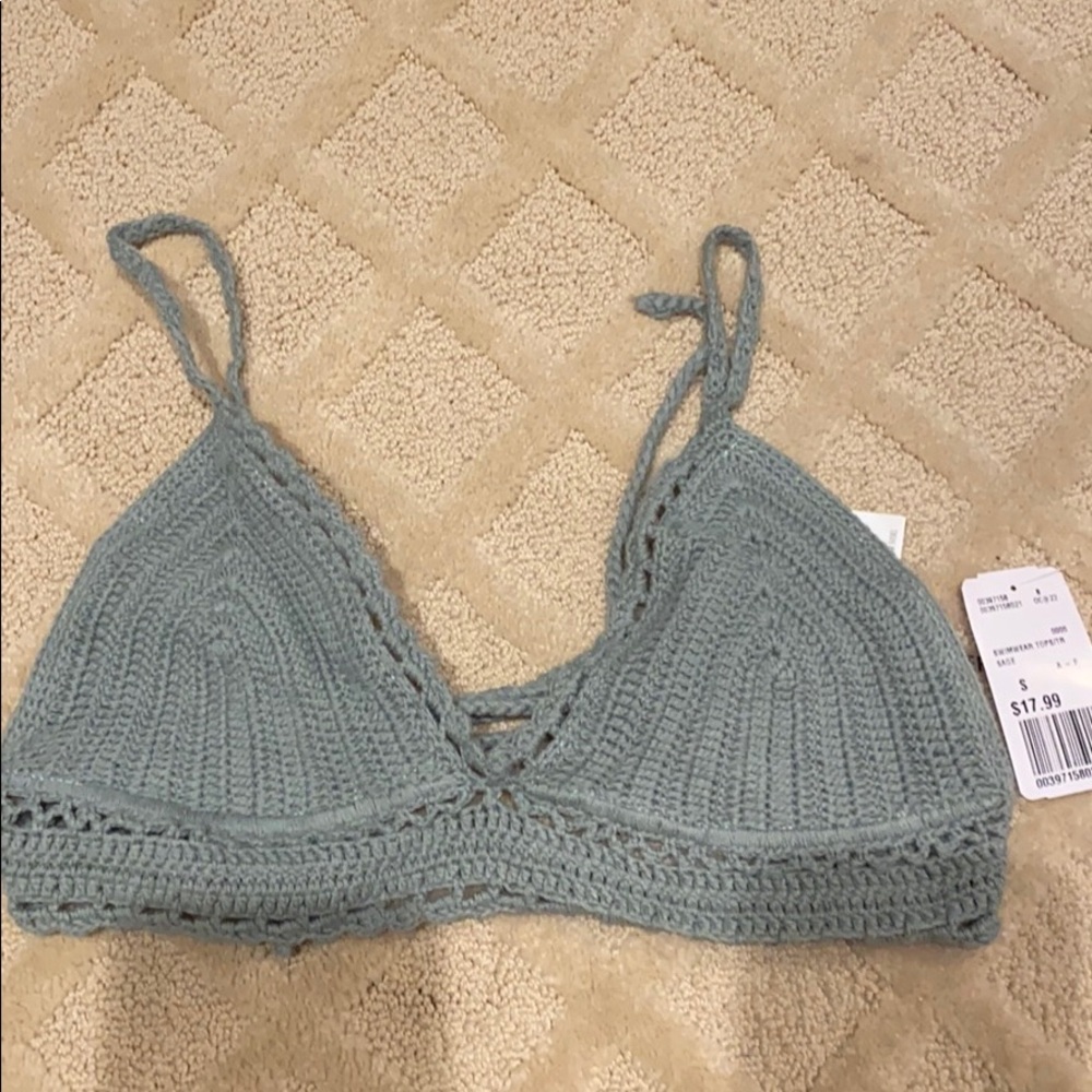 Forever 21 sage green crochet bikini top small